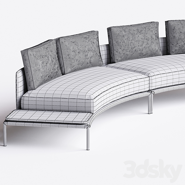 NOAH Curved sofa By Zanotta 3DS Max Model - thumbnail 2