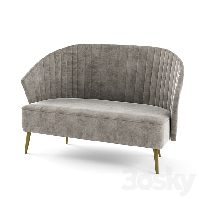 Nuka 2 seat sofa 3DSMax File - thumbnail 1