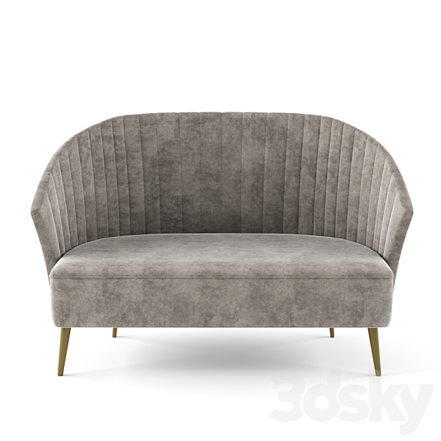 Nuka 2 seat sofa 3DSMax File - thumbnail 2