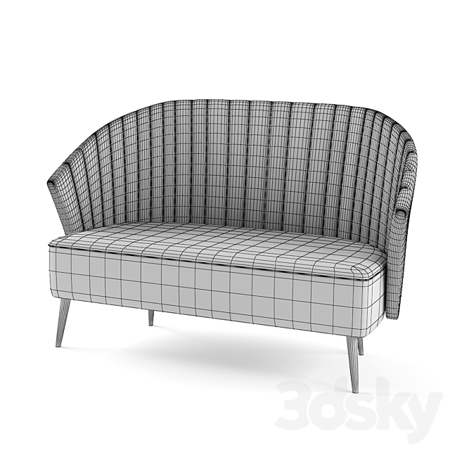 Nuka 2 seat sofa 3DSMax File - thumbnail 3