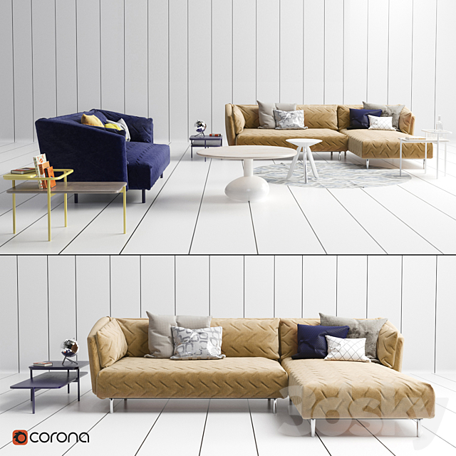 OBI Sofa. tables. decor 3DSMax File - thumbnail 1