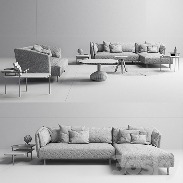 OBI Sofa. tables. decor 3DSMax File - thumbnail 3