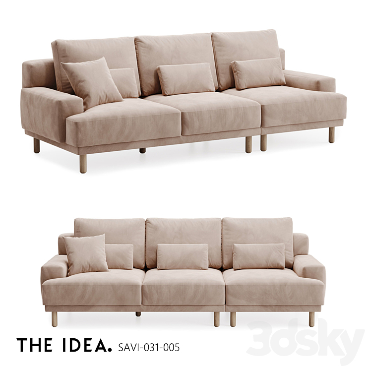 OM THE-IDEA modular sofa SAVI 031-005 3DS Max Model - thumbnail 1