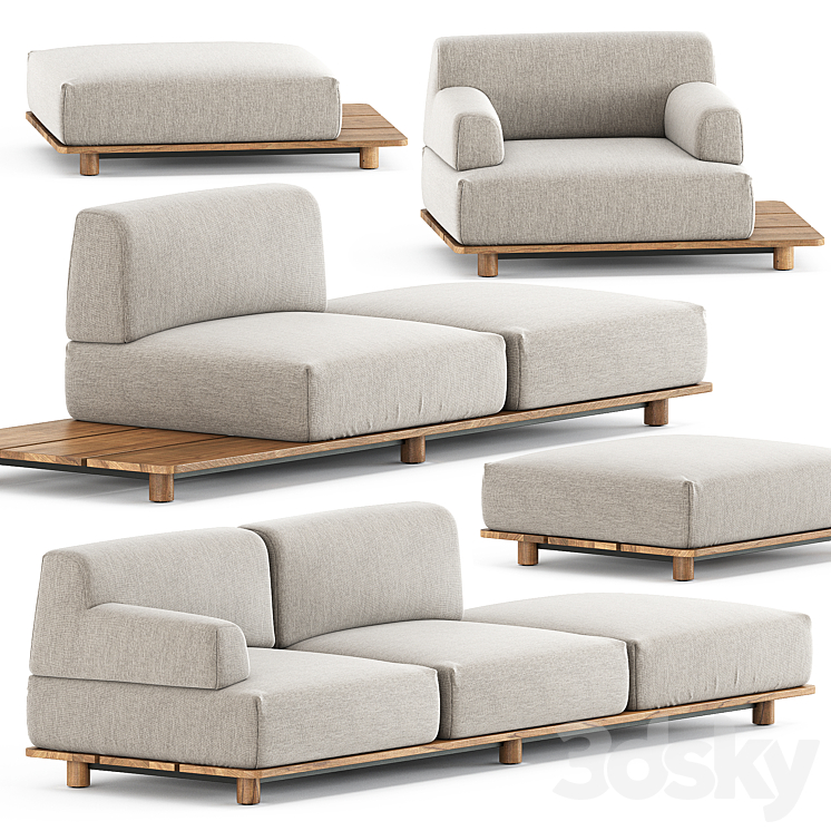 Palco sofa module set 1 by Kristalia 3DS Max Model - thumbnail 1