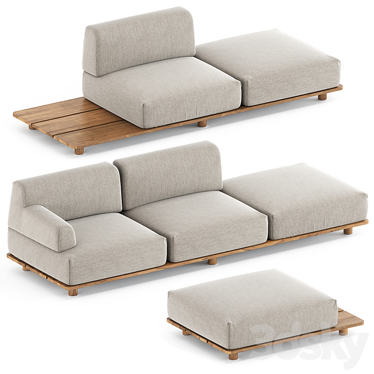 Palco sofa module set 1 by Kristalia 3DS Max Model - thumbnail 2