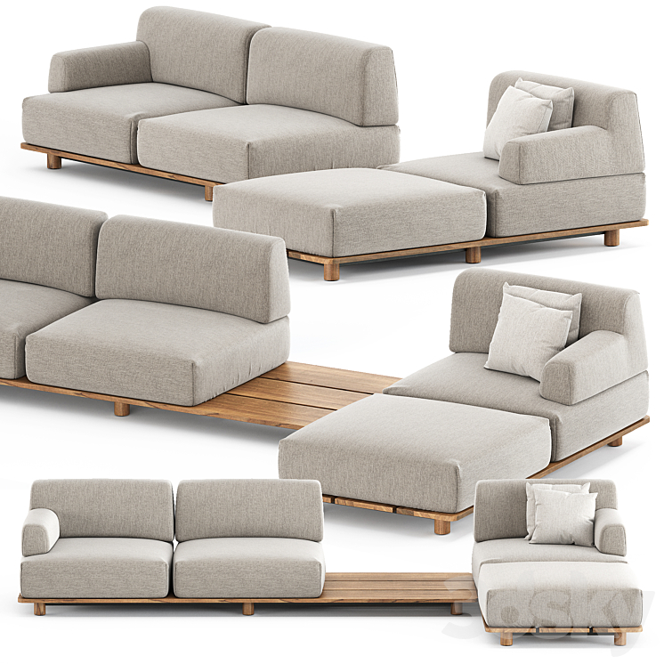 Palco sofa module set 3 by Kristalia 3DS Max Model - thumbnail 3