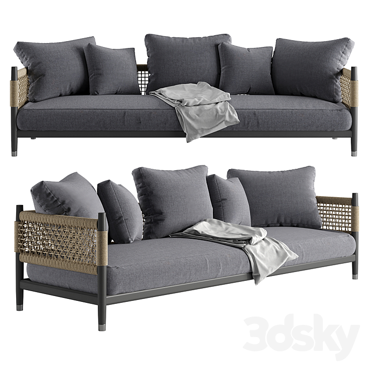 parker sofa 3DS Max Model - thumbnail 1