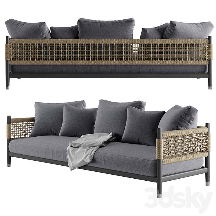 parker sofa 3DS Max Model - thumbnail 2