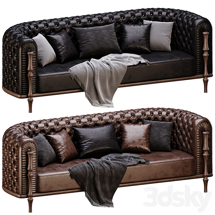 PARSAHOME Esfahan Chesterfield Sofa Modern 3DS Max Model - thumbnail 1