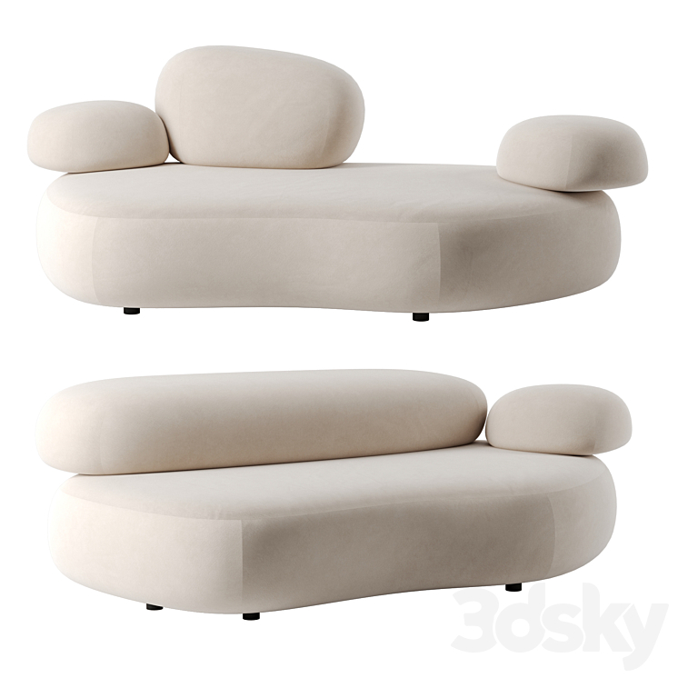 Pebble Rubble sofa by Moroso set 3 3DS Max Model - thumbnail 3