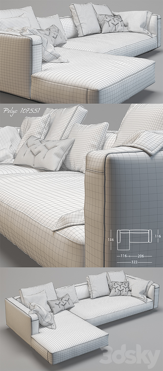 Pianoalto Sofa 3DSMax File - thumbnail 3