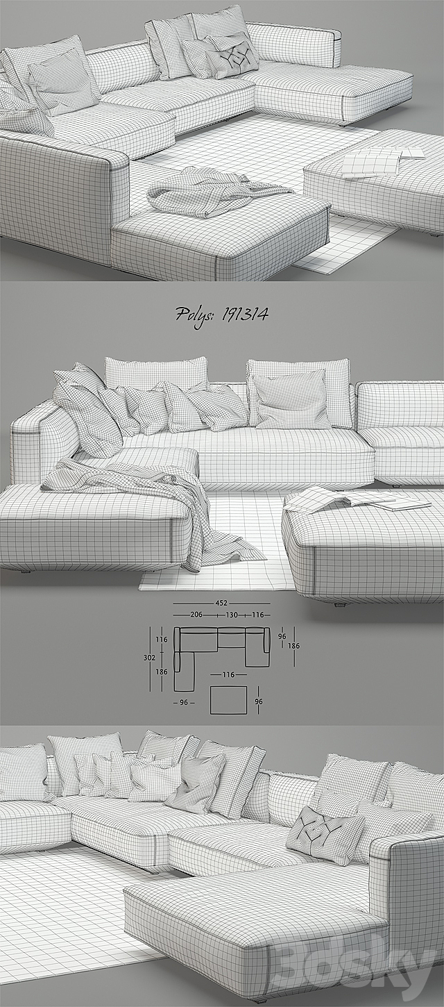 Pianoalto Sofa 3DSMax File - thumbnail 3