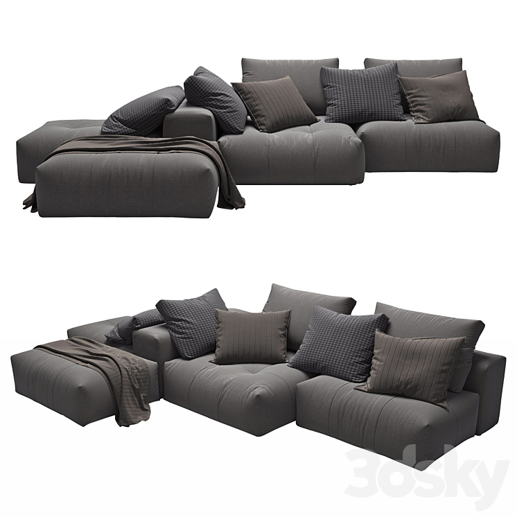 PIXEL Sectional sofa 3DS Max Model - thumbnail 1