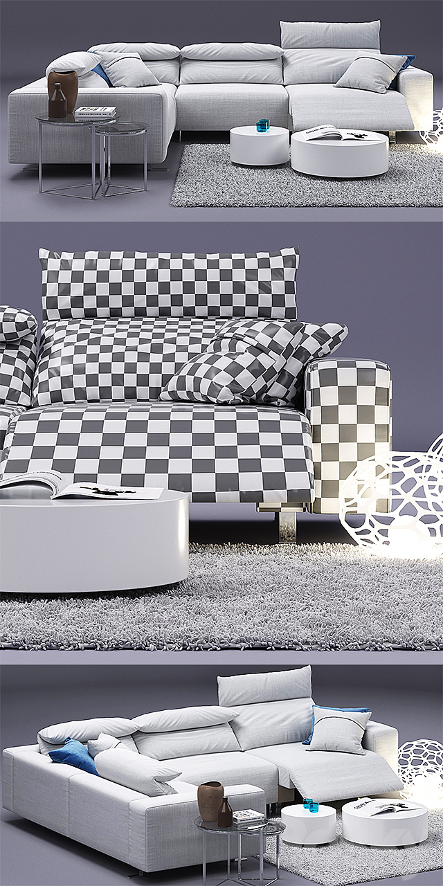 Play sofa. Biba Salotti 3DSMax File - thumbnail 3