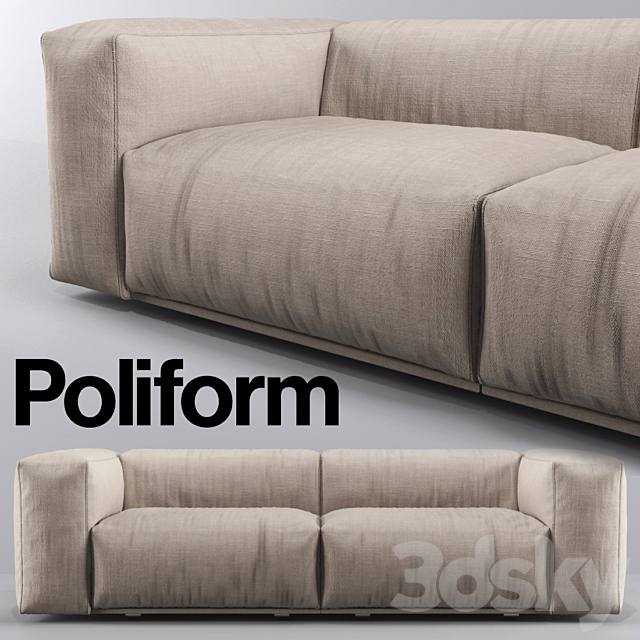 Poliform Bolton Sofa Short 3DSMax File - thumbnail 1