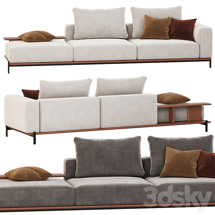 Poliform Brera sofa set 03 3DS Max Model - thumbnail 2