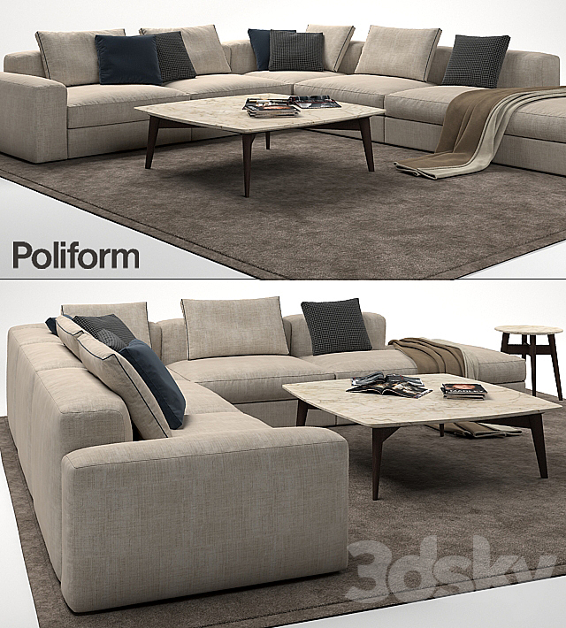 Poliform Dune Sofa 3DSMax File - thumbnail 1