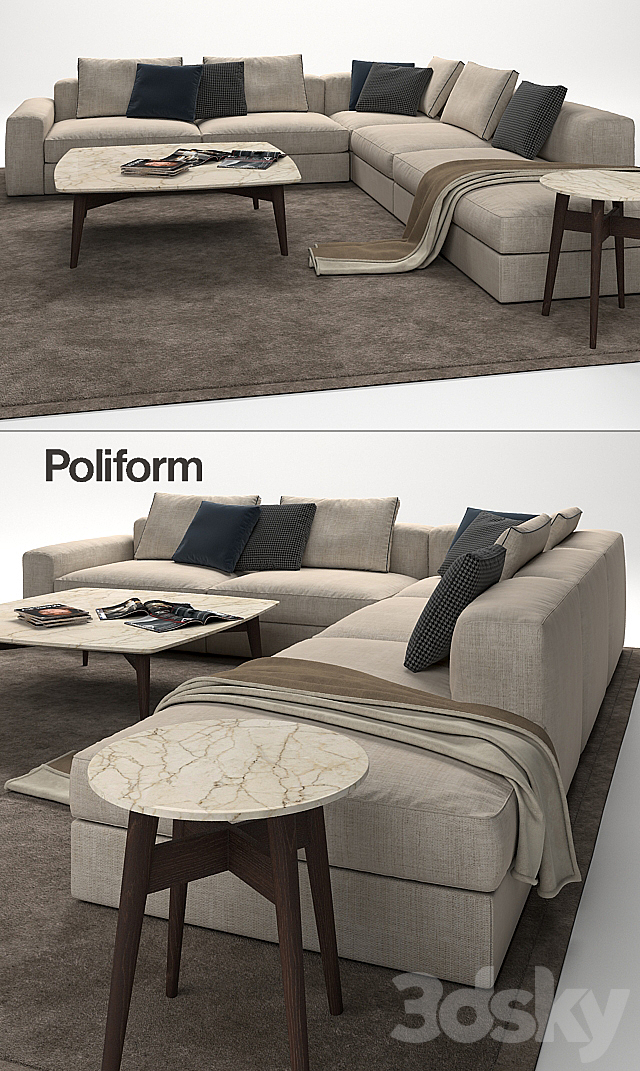 Poliform Dune Sofa 3DSMax File - thumbnail 2