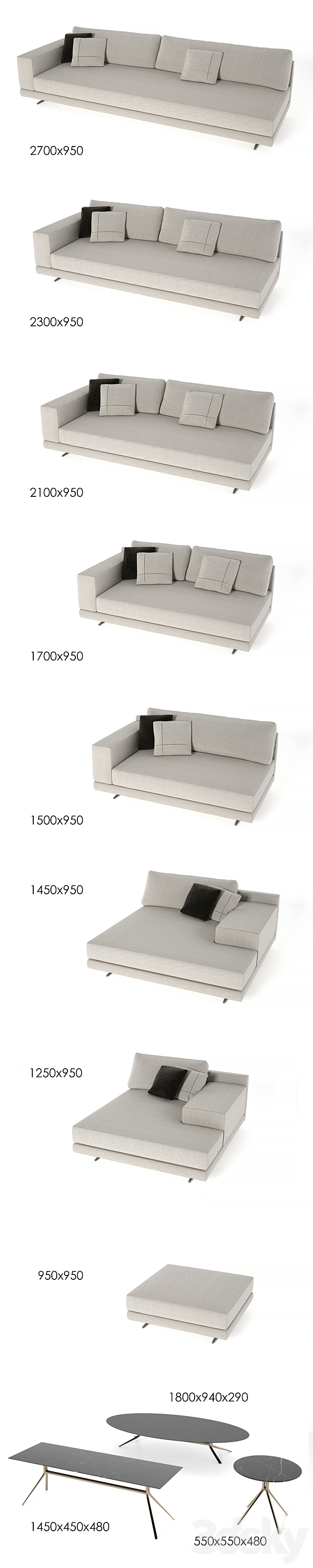 Poliform Mondrian 3DSMax File - thumbnail 2