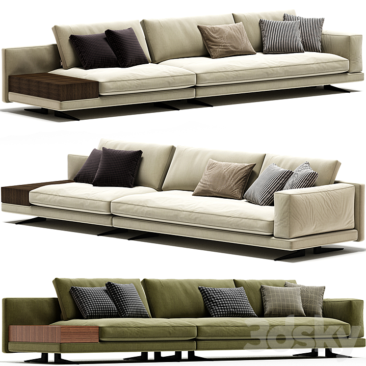 Poliform Mondrian sofa 3DS Max Model - thumbnail 2