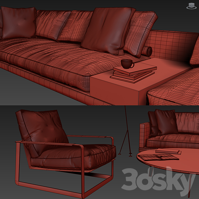 Poliform Set 05 3DSMax File - thumbnail 3