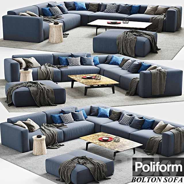 Poliform_Bolton Sofa_corner sofa_Tribeca_Dama 3DSMax File - thumbnail 1