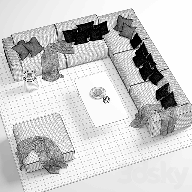 Poliform_Bolton Sofa_corner sofa_Tribeca_Dama 3DSMax File - thumbnail 2