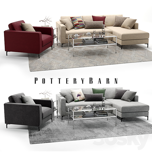 Pottery Barn Jake set 3 3DSMax File - thumbnail 1