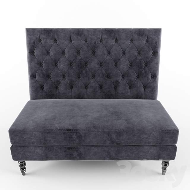 Pri Tucra Velvet Skylark Upholstered Banquette 3ds Max - thumbnail 2