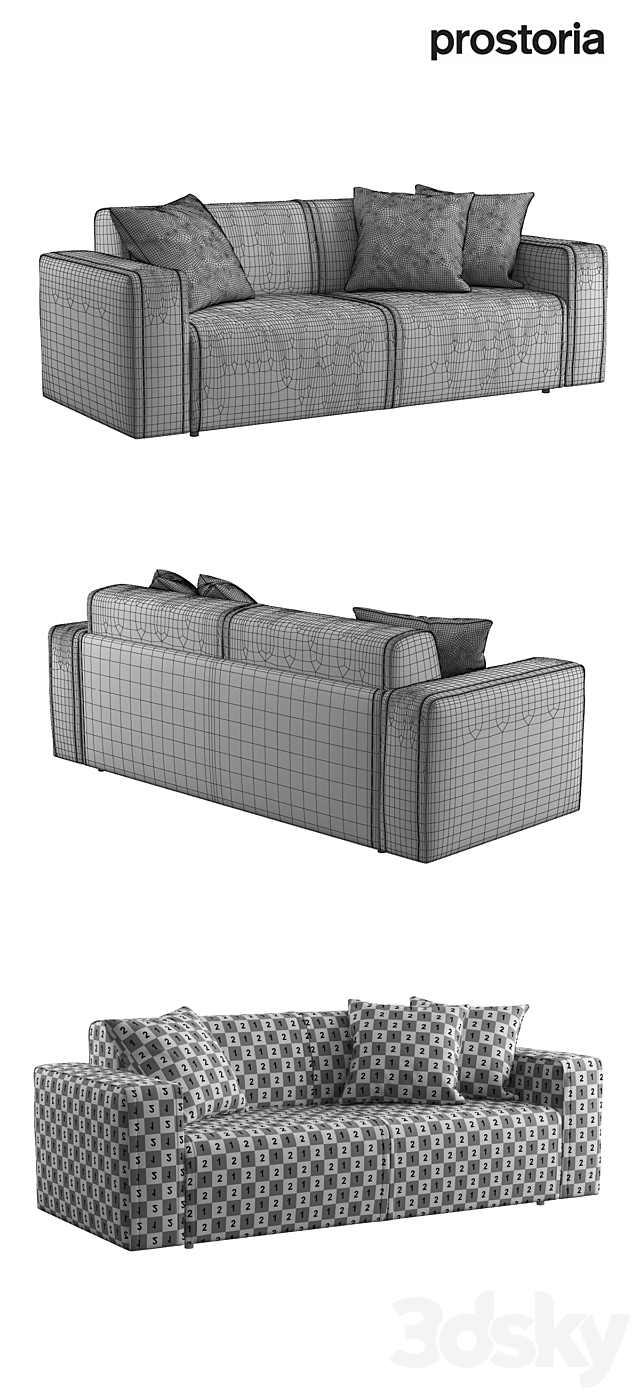 Prostoria Ltd _ Nimble Upholstered Sofa Bed 3DSMax File - thumbnail 3