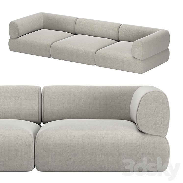 PUFFALO MODULAR SOFAS 3DS Max Model - thumbnail 1