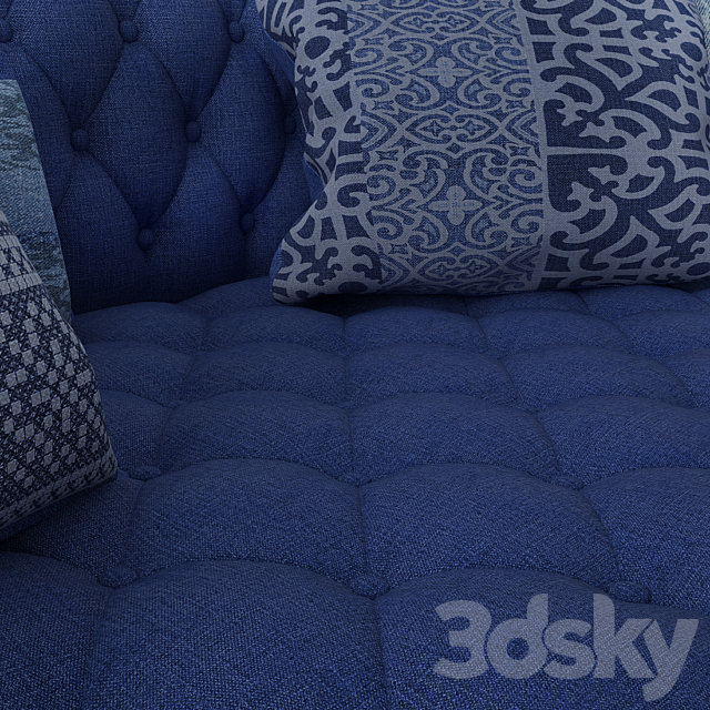 Ralph Lauren Home Indigo chesterfield sofa 3DSMax File - thumbnail 3