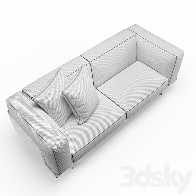 Recess Linteloo 3 seater 3DSMax File - thumbnail 2