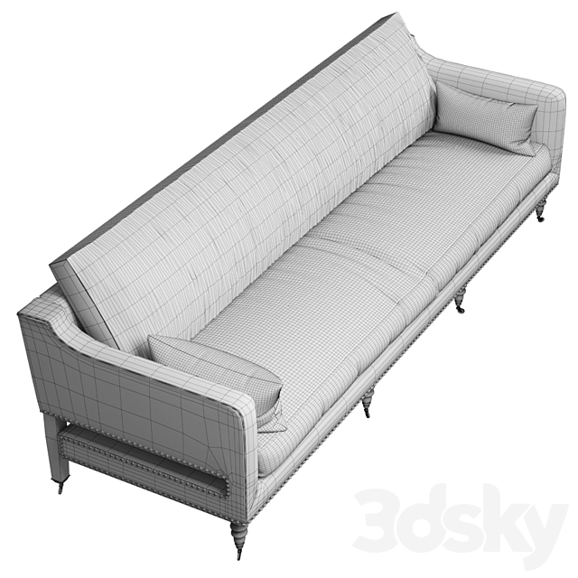 Regency Sofa 3DS Max Model - thumbnail 2