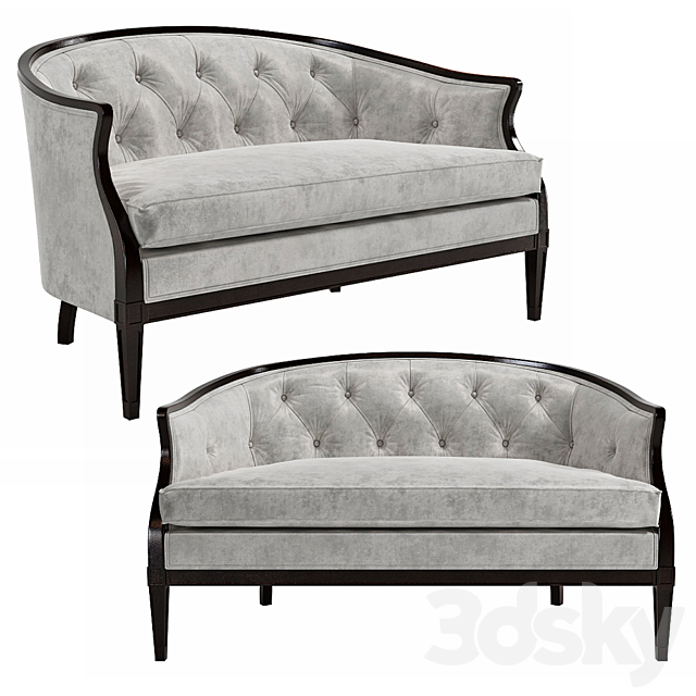 Regency Style Tufted Back Sofa 3DSMax File - thumbnail 1