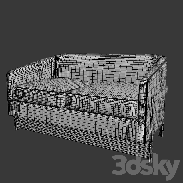 Reginald leather sofa 3DS Max Model - thumbnail 3