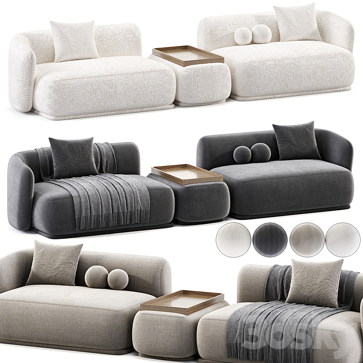 Rene SECTIONAL Sofa 03 3DS Max Model - thumbnail 1