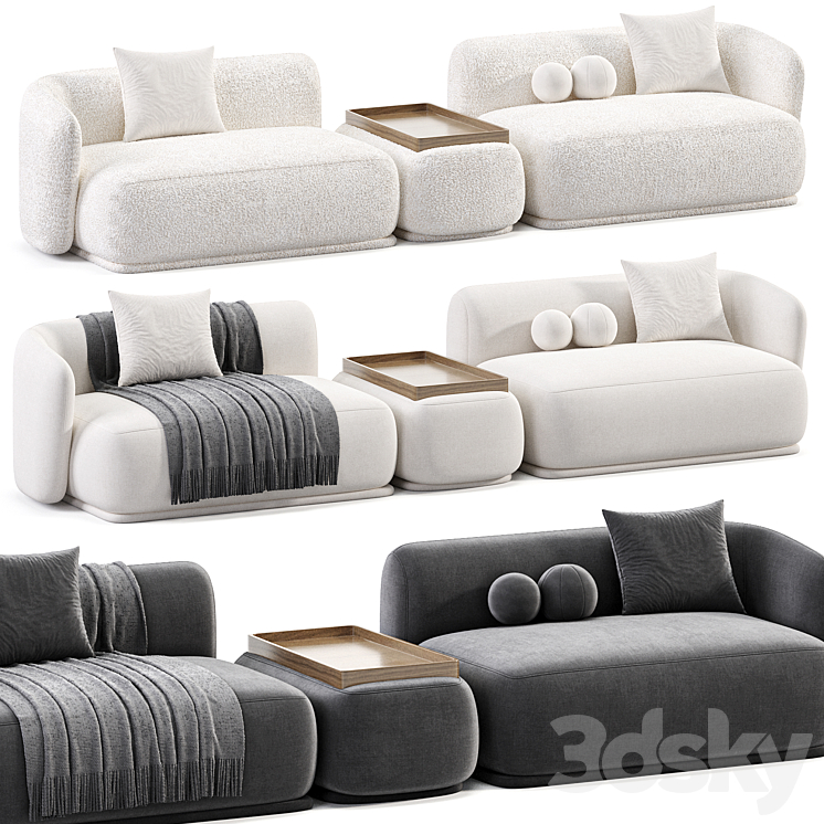 Rene SECTIONAL Sofa 03 3DS Max Model - thumbnail 2