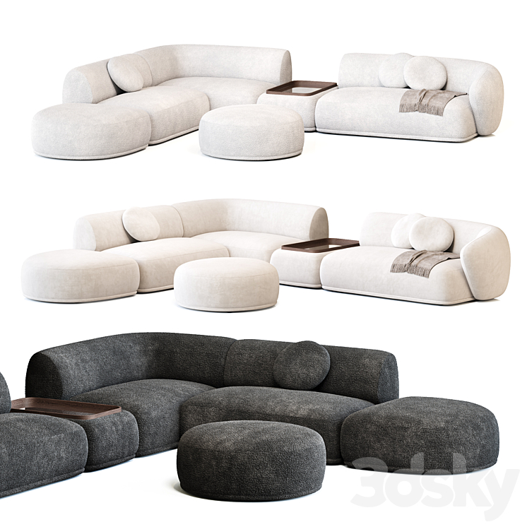 Rene Sofa by Meridiani Set 2 3DS Max Model - thumbnail 1