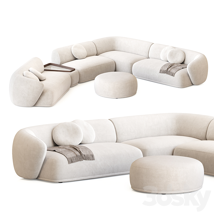 Rene Sofa by Meridiani Set 3 3DS Max Model - thumbnail 2