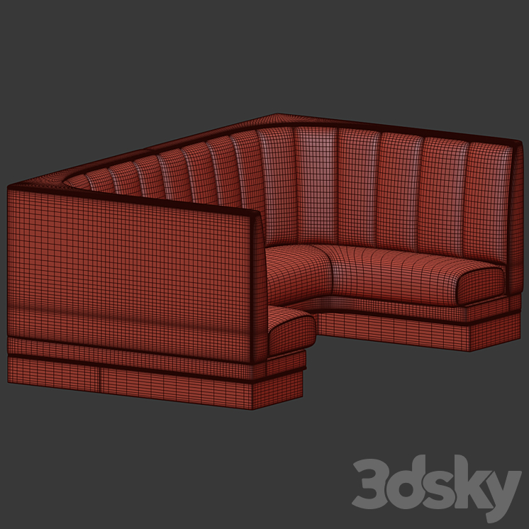 Restaurant Sofa 3DS Max Model - thumbnail 2