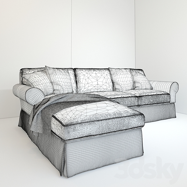 Restoration Hardware grand scale roll arm slipcover 3DS Max Model - thumbnail 3