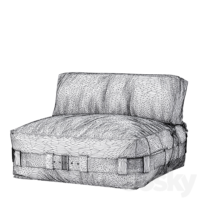 RH _ CARGO LOUNGE ARMLESS CHAIR 3DS Max Model - thumbnail 2