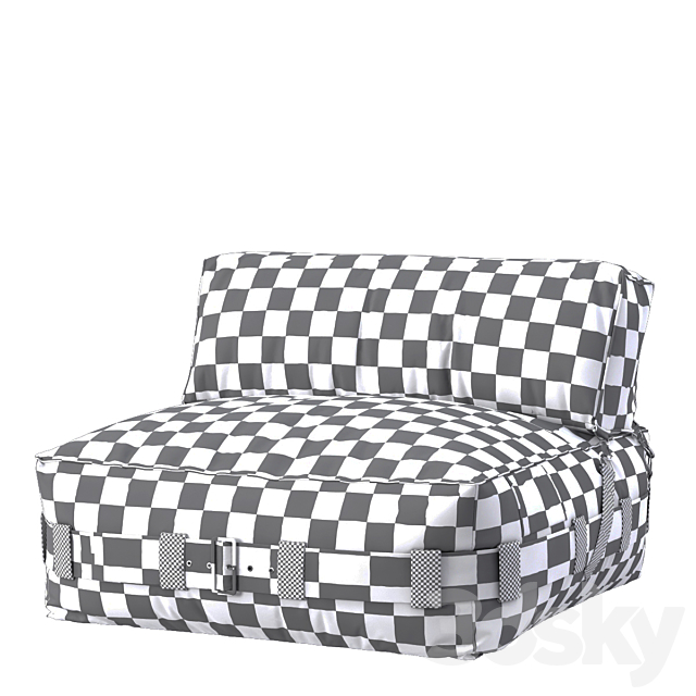 RH _ CARGO LOUNGE ARMLESS CHAIR 3DS Max Model - thumbnail 3