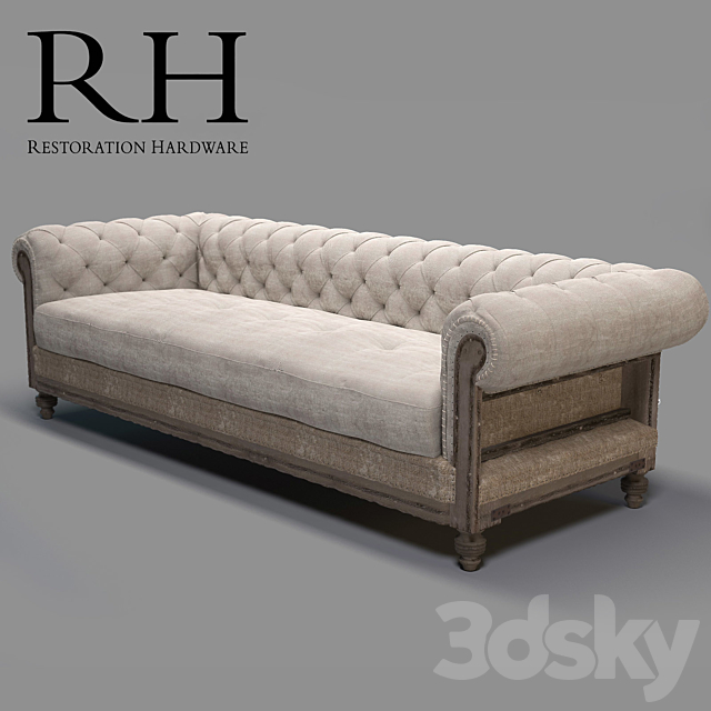 RH-Deconstructed Chesterfield Upholstered Sofas 3DSMax File - thumbnail 1