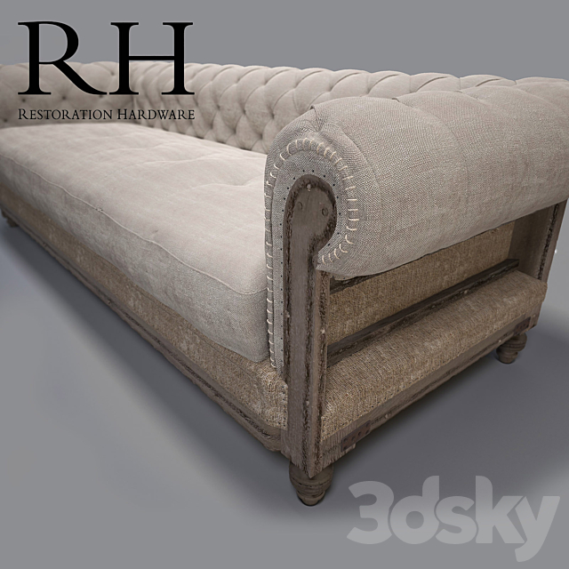 RH-Deconstructed Chesterfield Upholstered Sofas 3DSMax File - thumbnail 3