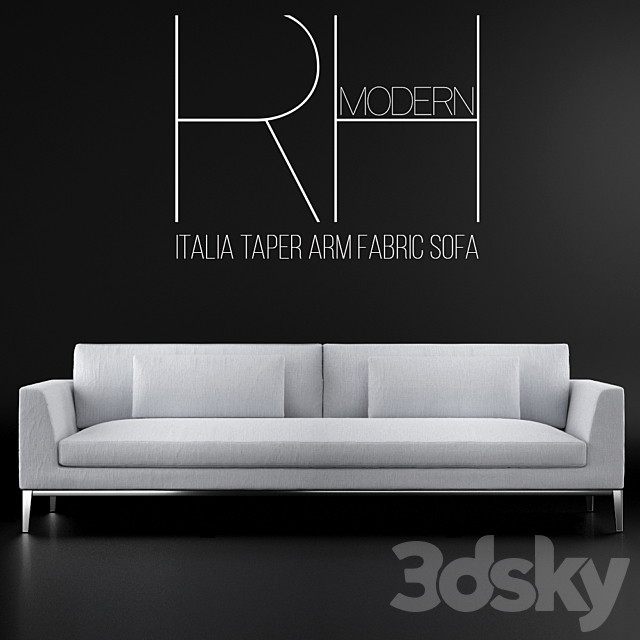 RH-ITALIA TAPER ARM FABRIC SOFA 3ds Max - thumbnail 2