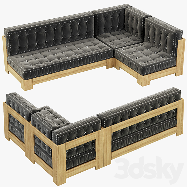 RH Teen Callum L Sectional Set 3DSMax File - thumbnail 1