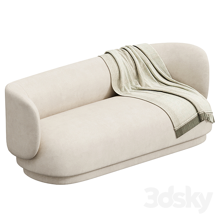 Rico 3 Seater Sofa Brushed 3DS Max Model - thumbnail 2