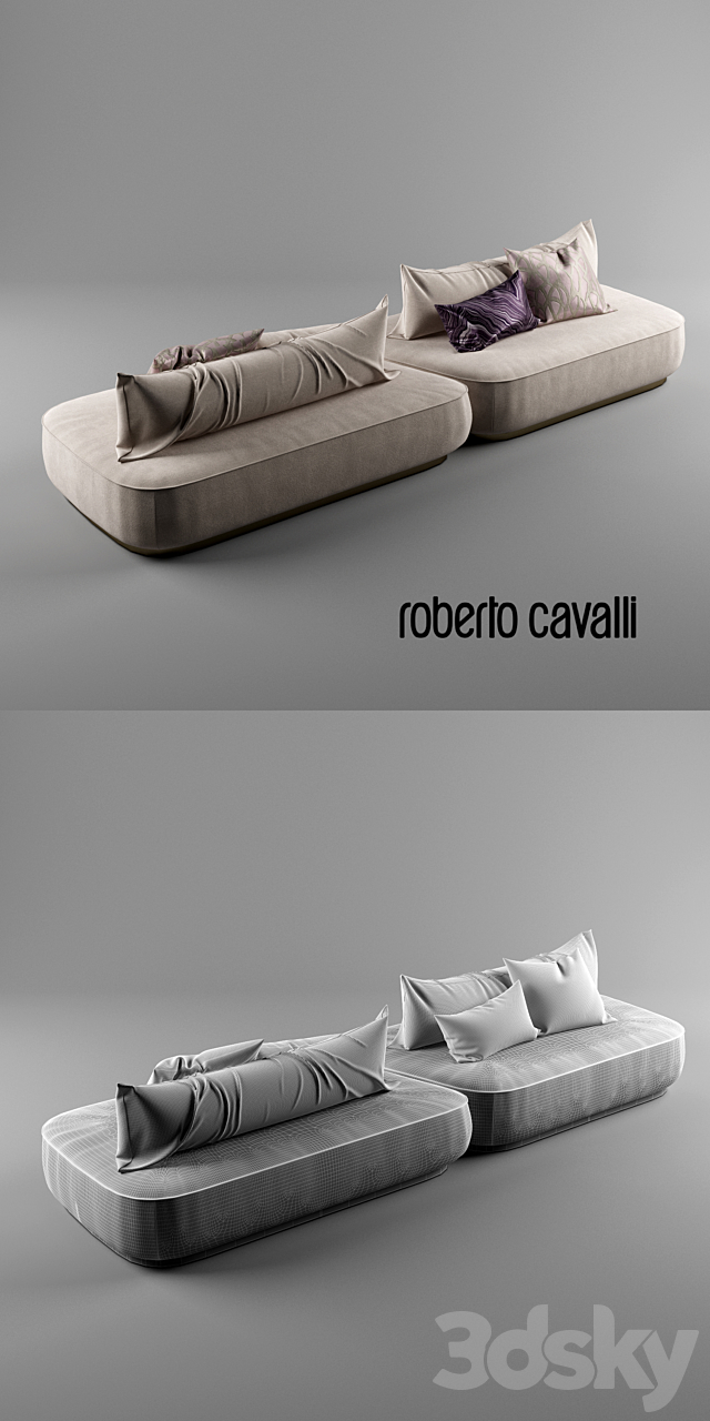 Roberto Cavalli – Baltimora modular sofa 3ds Max - thumbnail 3